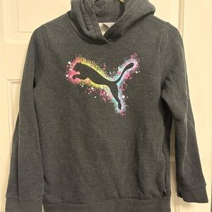 Puma Charcoal Hoodie with Vibrant Logo